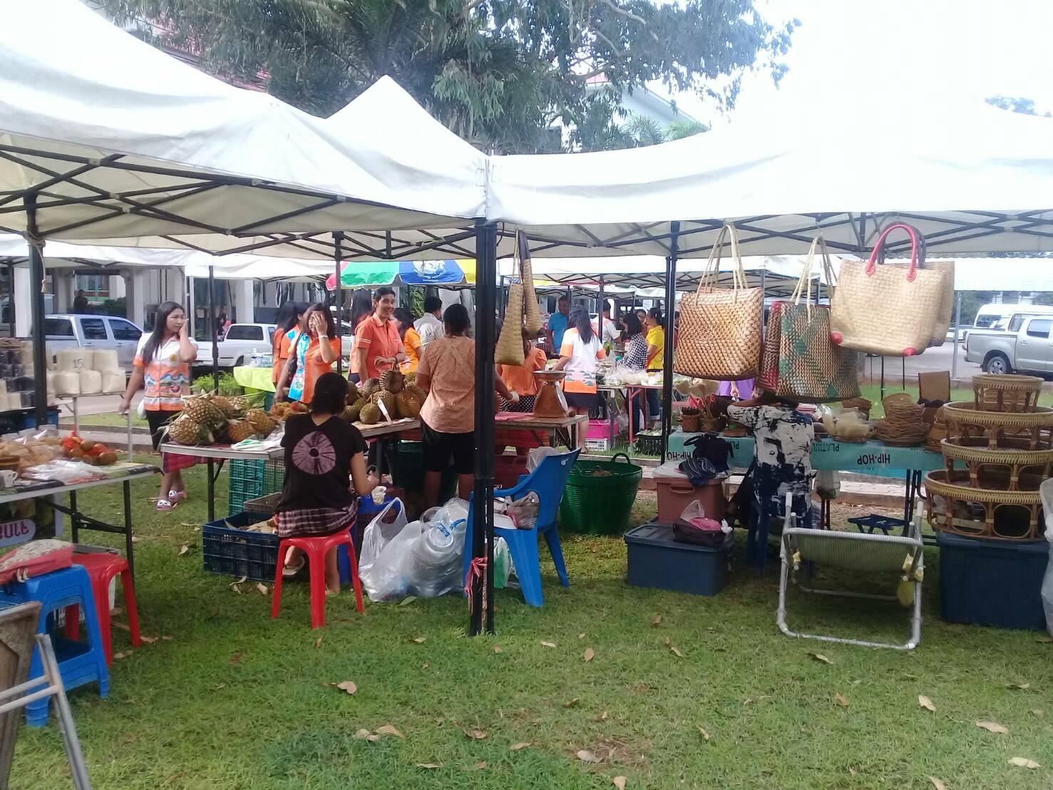 ตลาดประชารัฐคนไทยยิ้มได้ หน้าศาลากลาง ย้ายสถานที่ ไปที่สนามหน้าอาคาร อบจ.สุราษฎร์ธานี