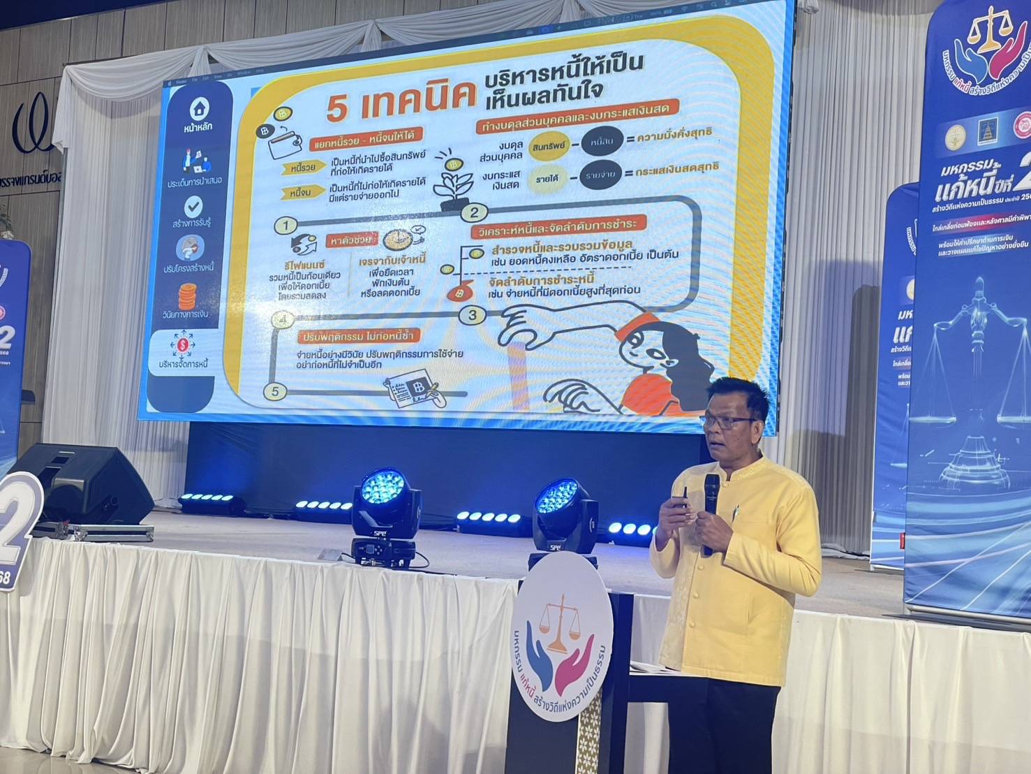 พช.สุราษฎร์ธานี จัดมหกรรมแก้หนี้ สร้างวิถีแห่งความเป็นธรรม ปีที่ 2 พร้อมคลินิกแก้หนี้เคลื่อนที่ (Clinic Mobile) ให้คำปรึกษาลูกหนี้กองทุนพัฒนาบทบาทสตรี